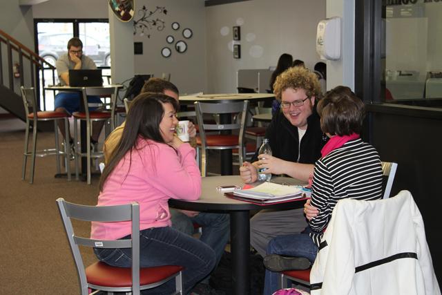 students in the commons area