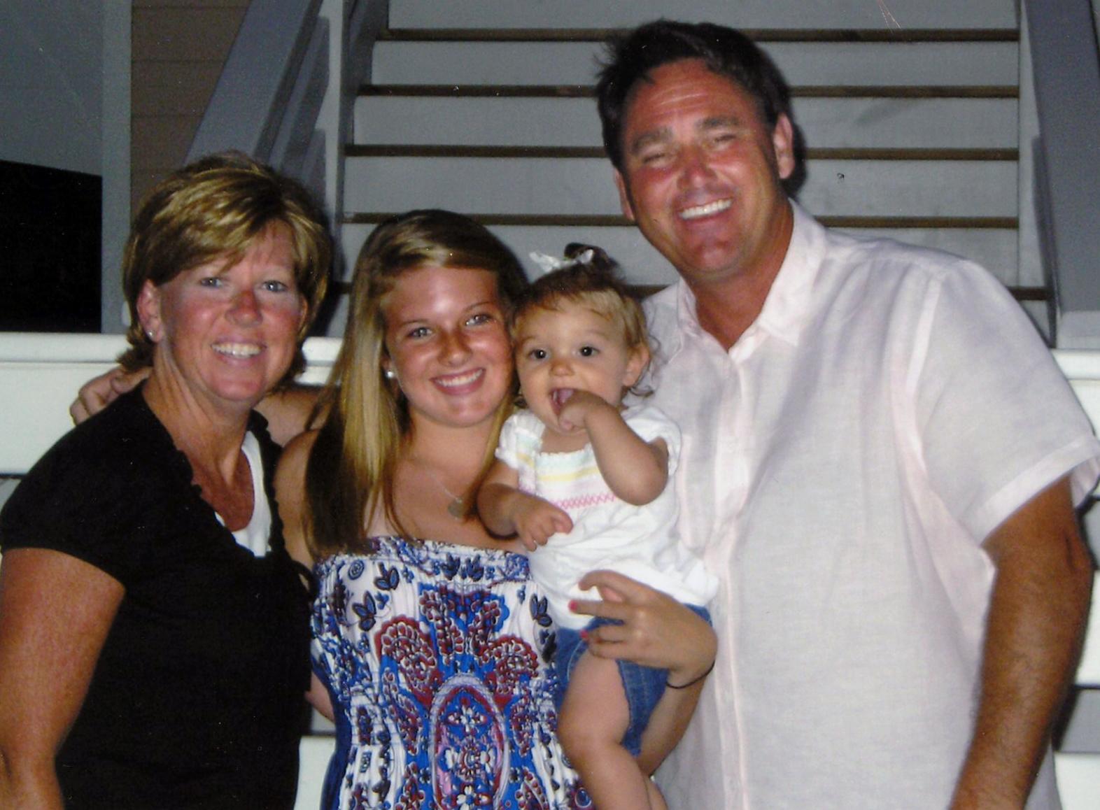 Robin Johnson, far right, guest speaker at Campbellsville University’s chapel Wednesday, Sept. 2, is pictured with her husband Don and two children, Ellie holding Olivia. (Photo Submitted)